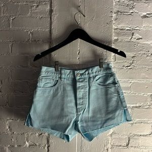 Baby blue high waisted shorts